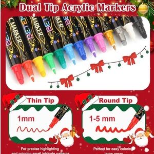 Betem 24 Colors Dual Tip Acrylic Paint Pens Markers New In Box